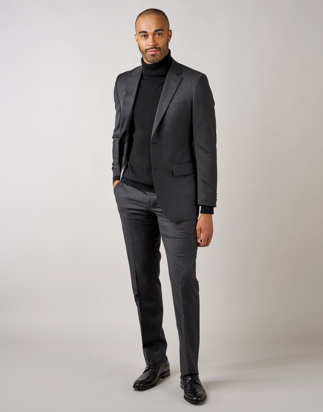 Cooper Charcoal Textured Check Suit