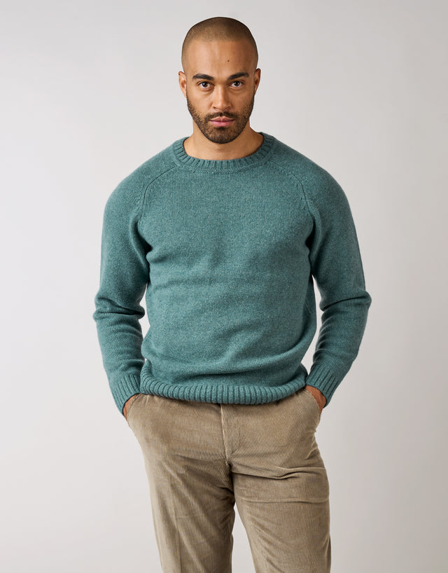 Kaiapoi Seafoam Green Shetland Sweater