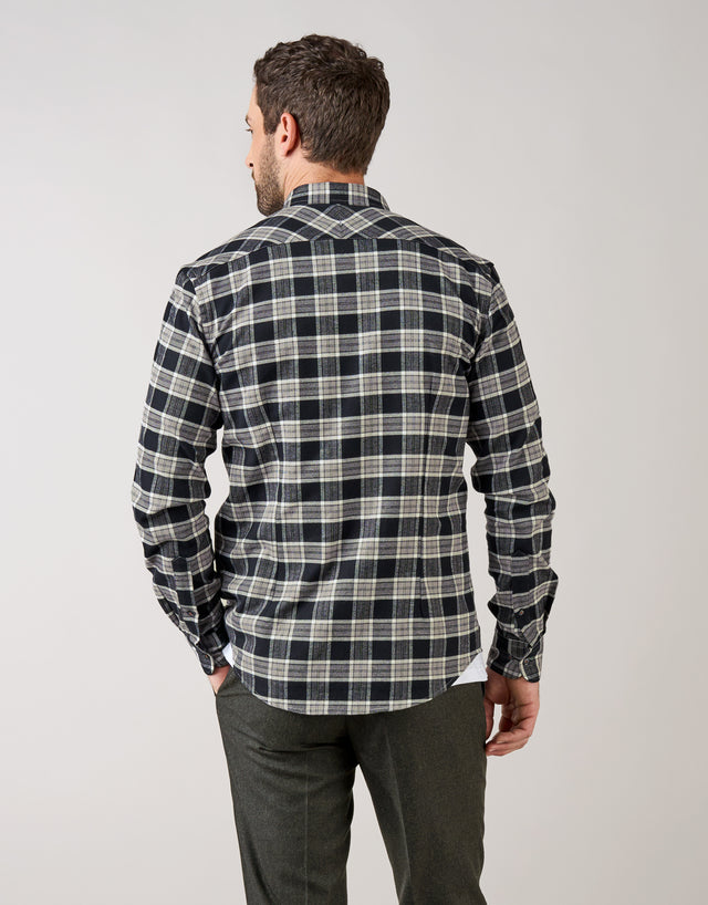 Ohope Black & White Check Flannel Shirt
