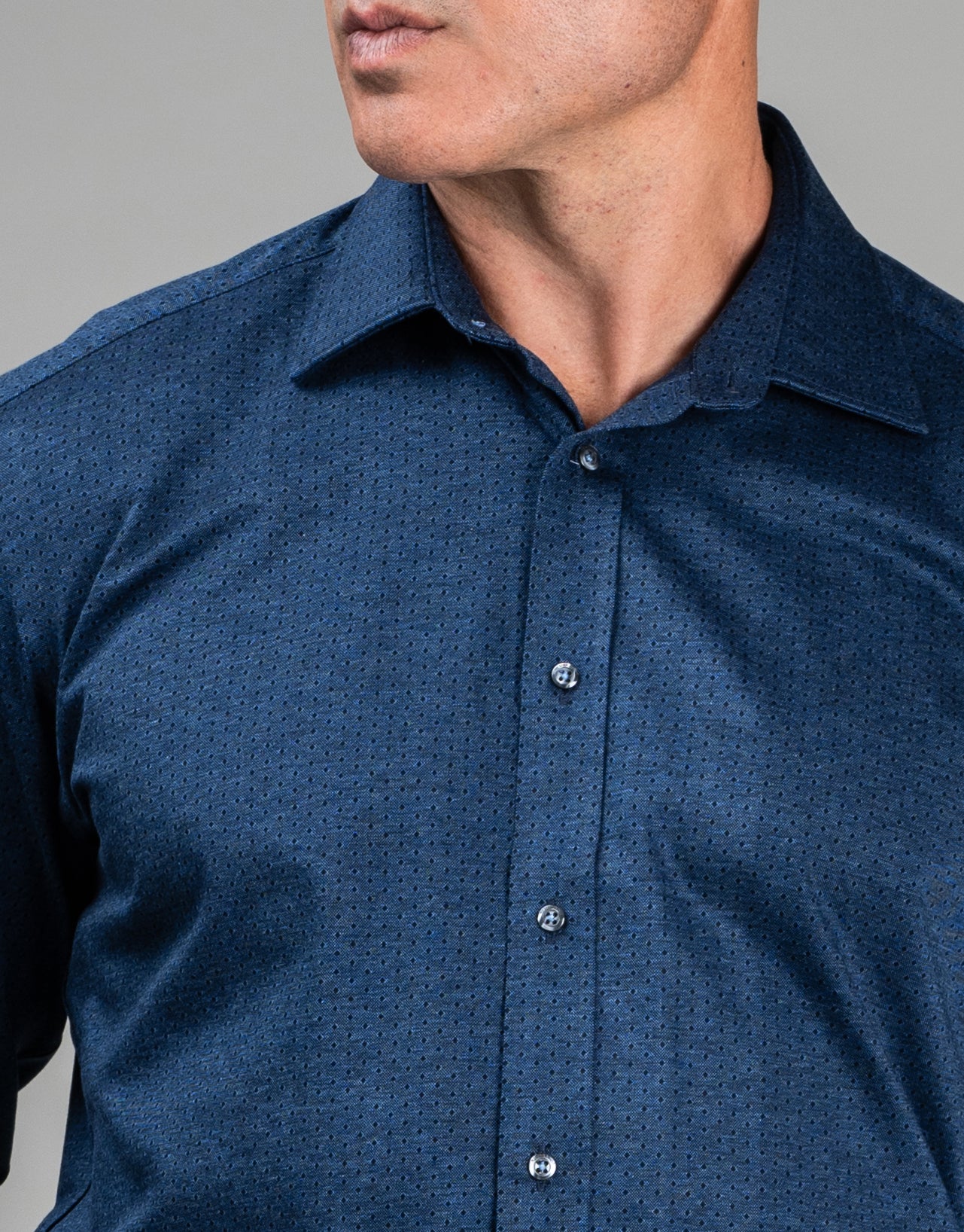 London Navy Dot Knitted Shirt