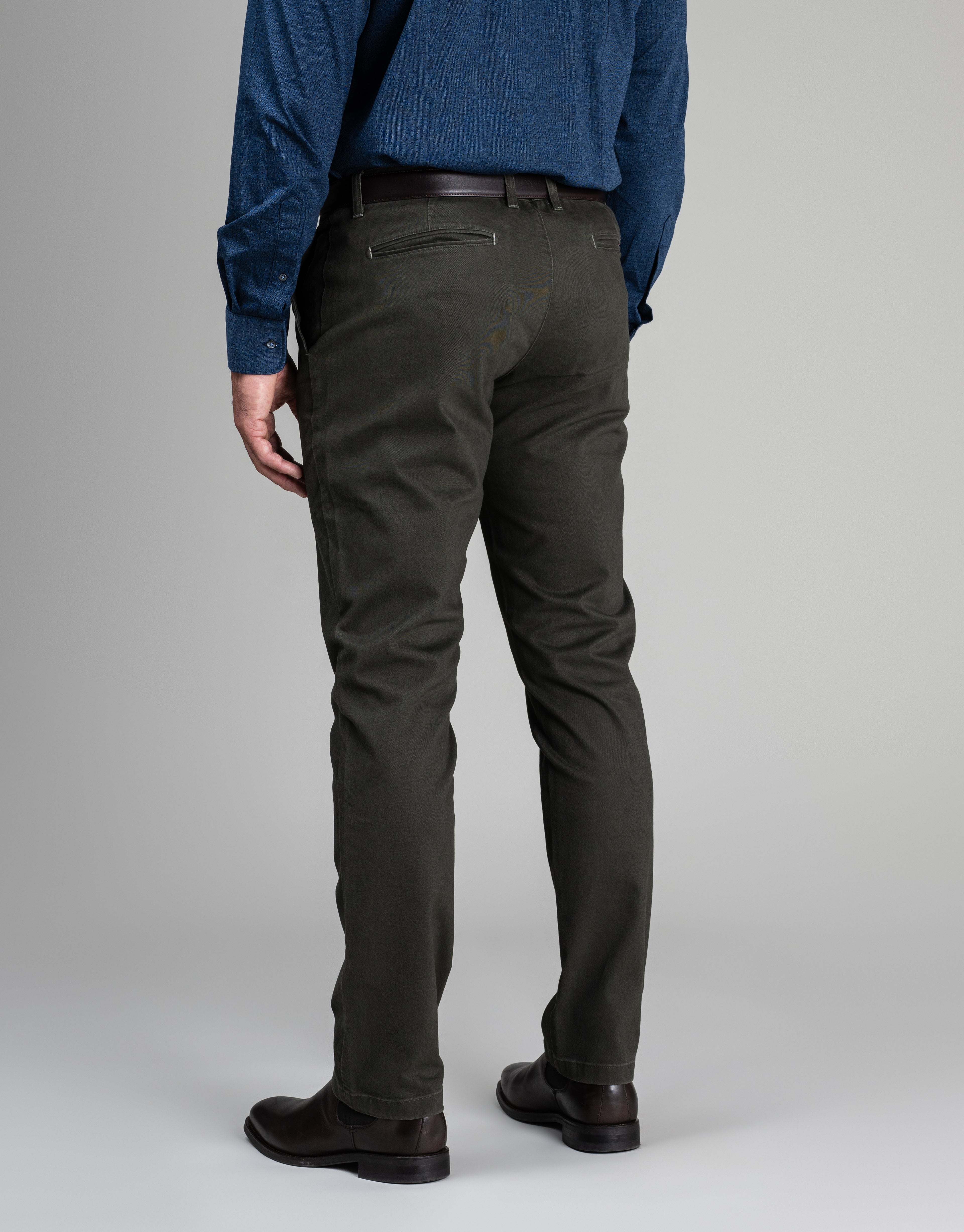 Tyler Dusty Olive Brushed Twill Chinos