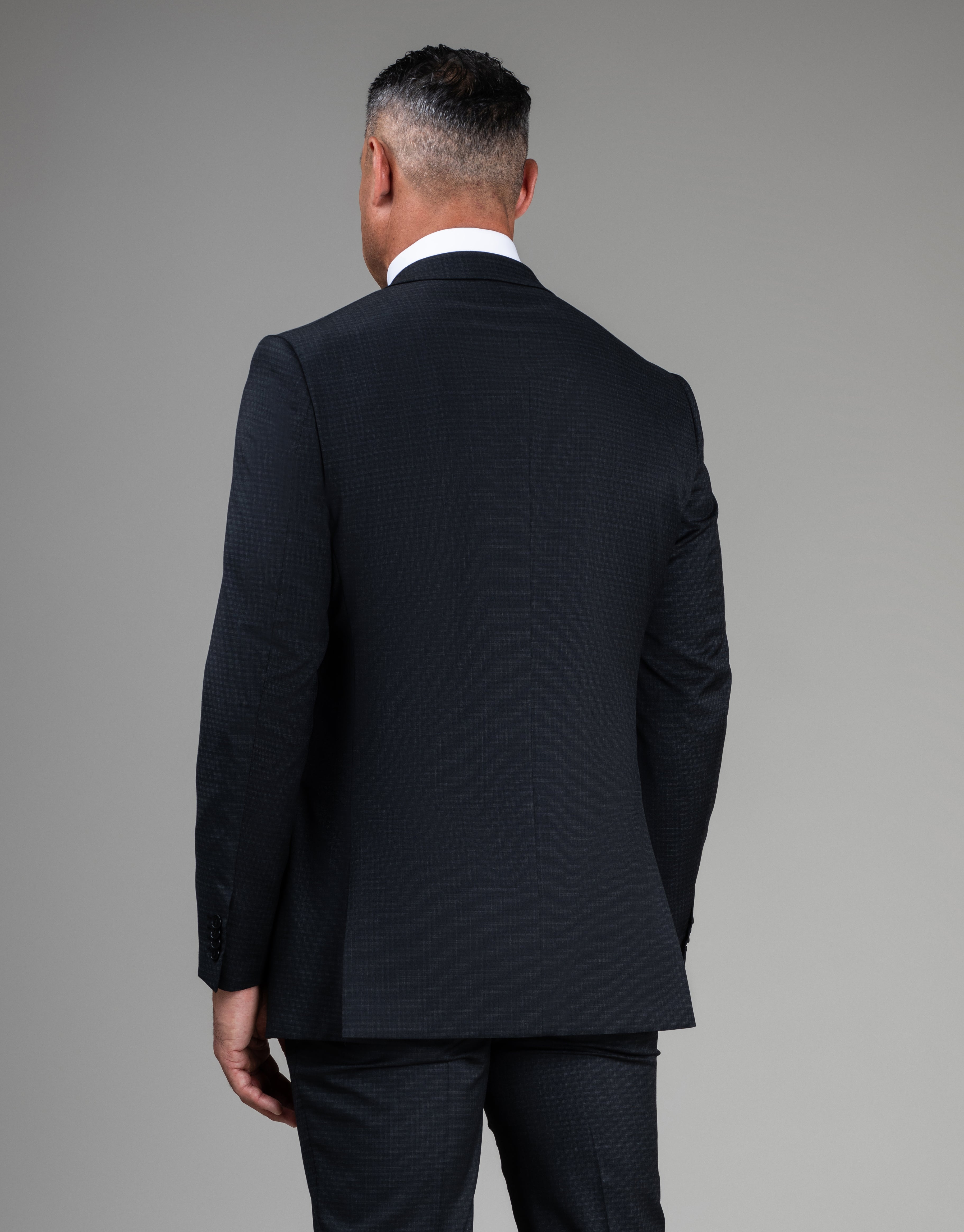 Cooper Charcoal Textured Check Suit Jacket