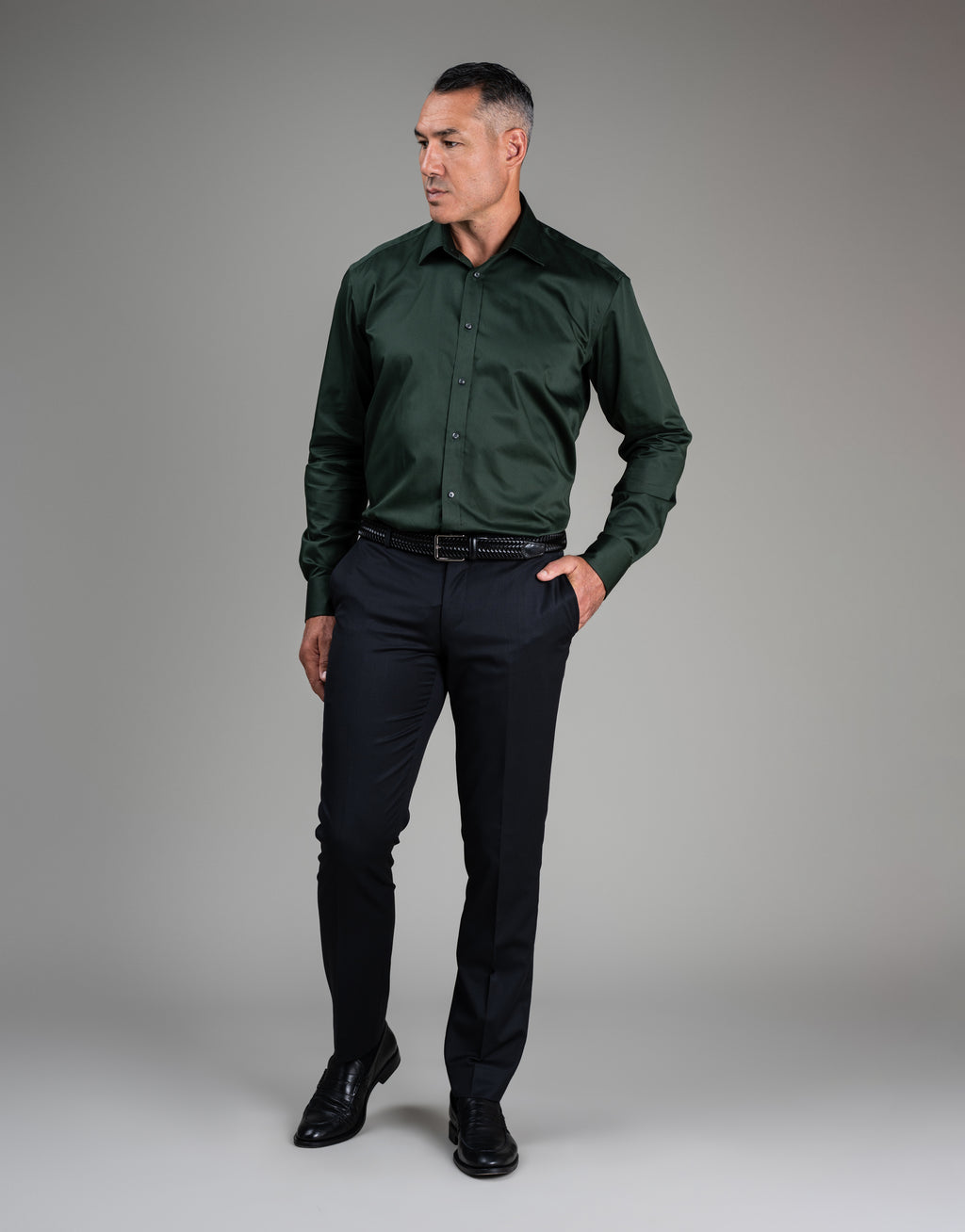 London Dark Green Sateen Shirt