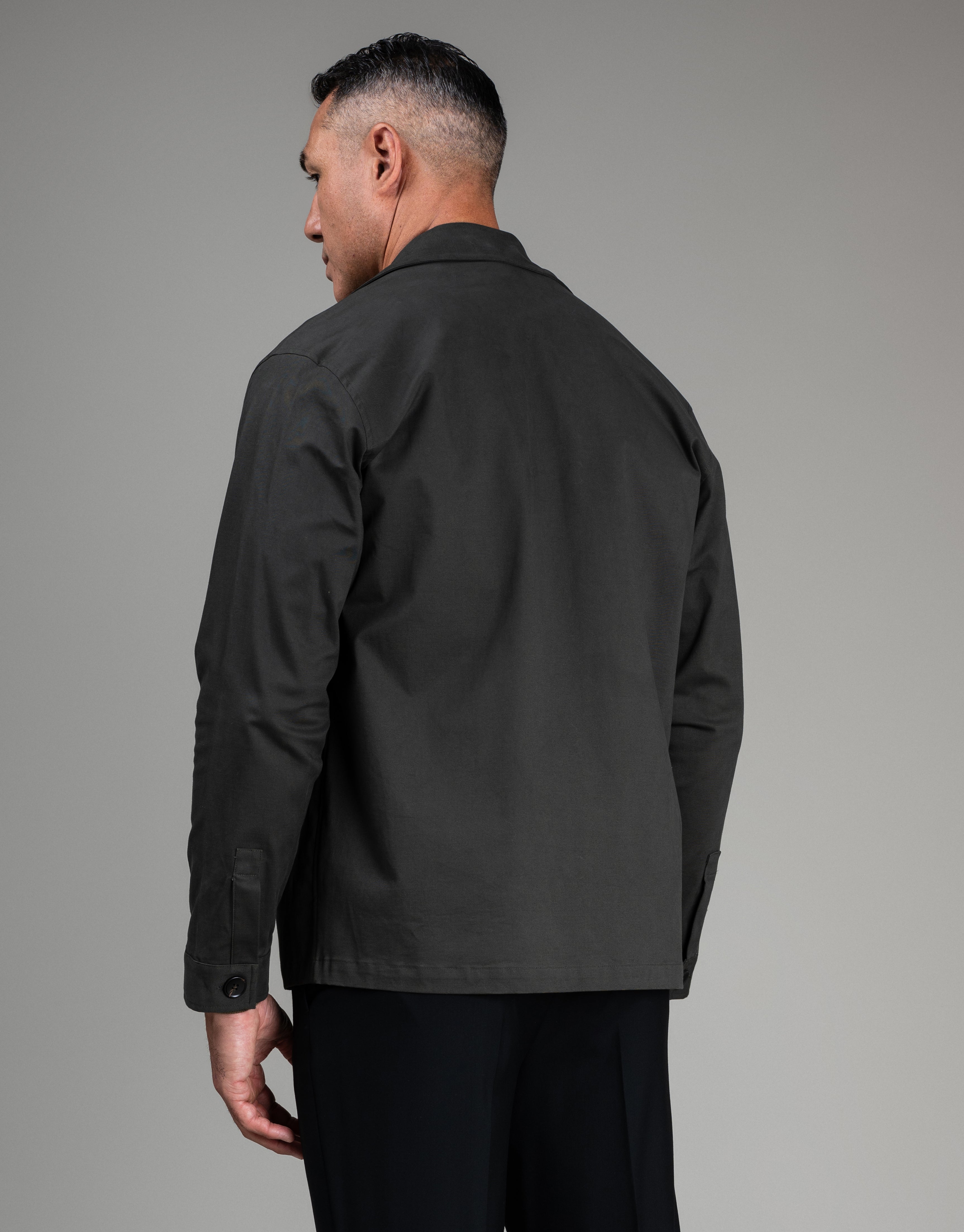 Devonport Khaki Green Cotton Shirt Jacket