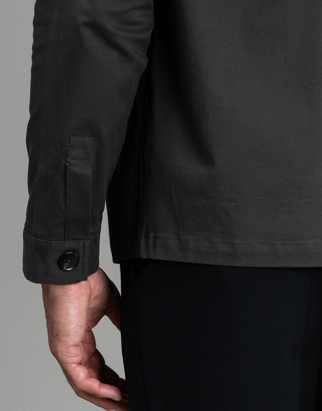 Devonport Khaki Green Cotton Shirt Jacket