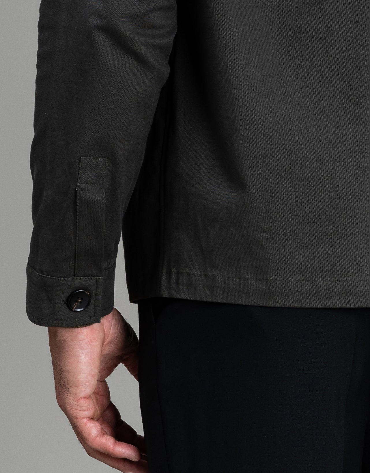 Devonport Khaki Green Cotton Shirt Jacket