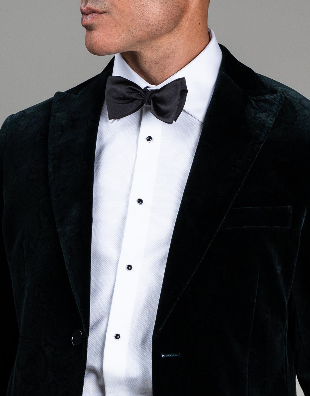 Lyon Bottle Green Paisley Velvet Blazer