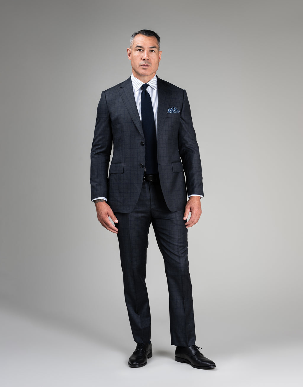 Lotus Charcoal Grey & Blue Check Trouser