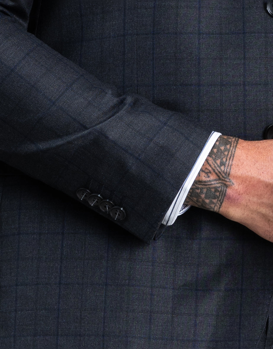 Cooper Charcoal & Blue Check Suit