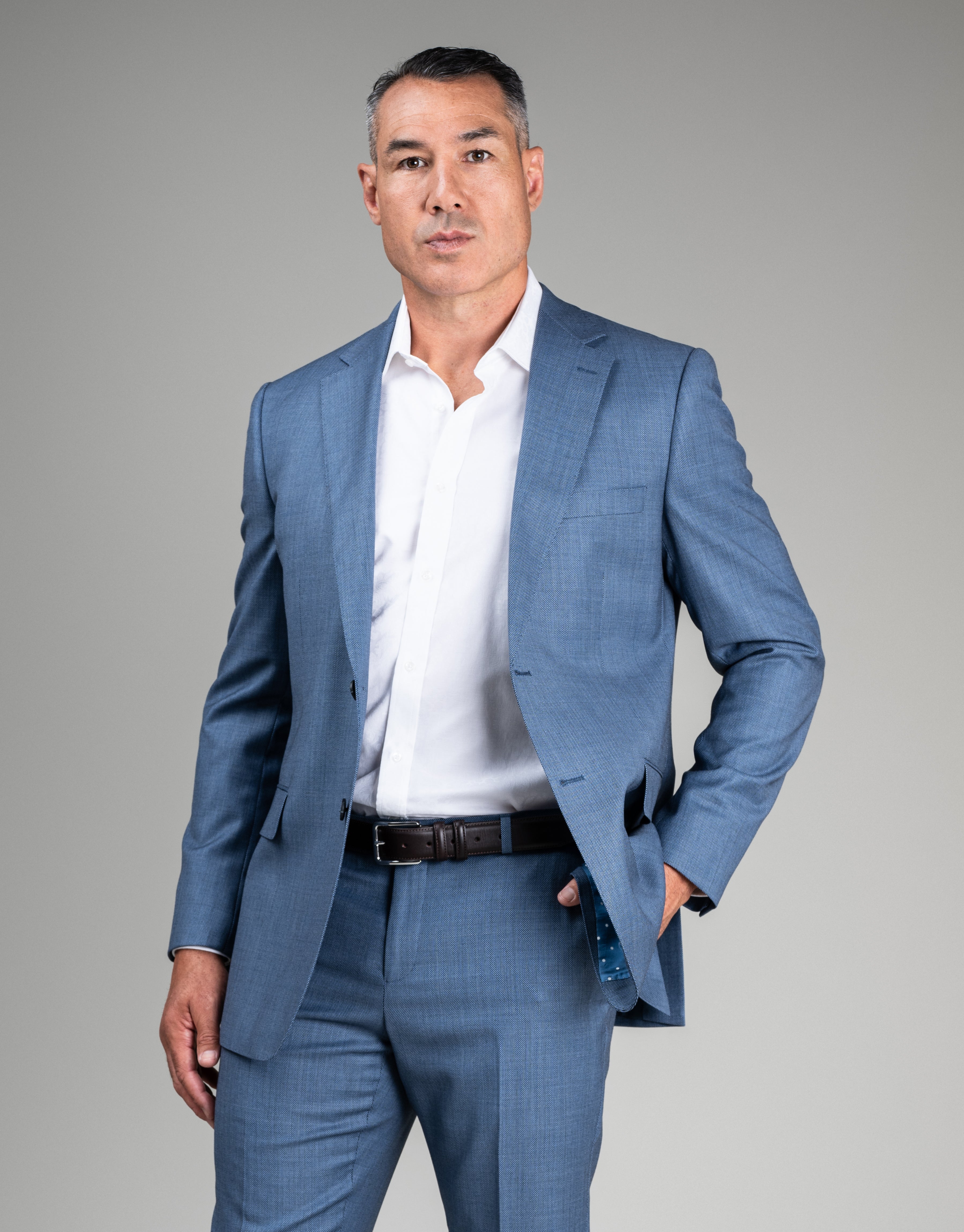 Cooper Slate Blue Birdseye Suit