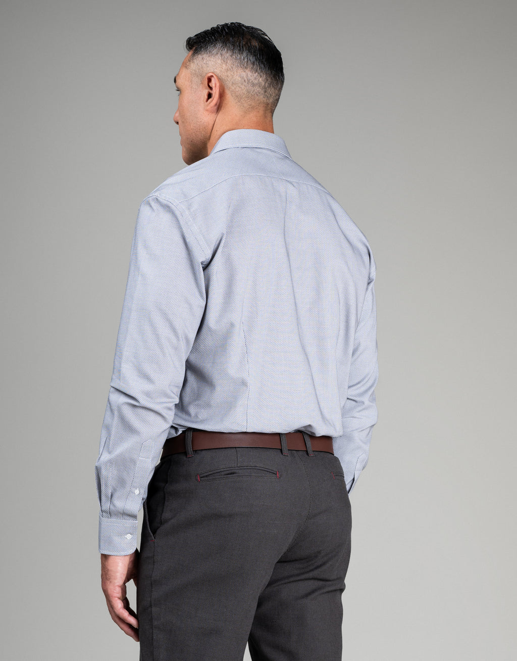 London Blue & Maroon Micro-design Print Shirt