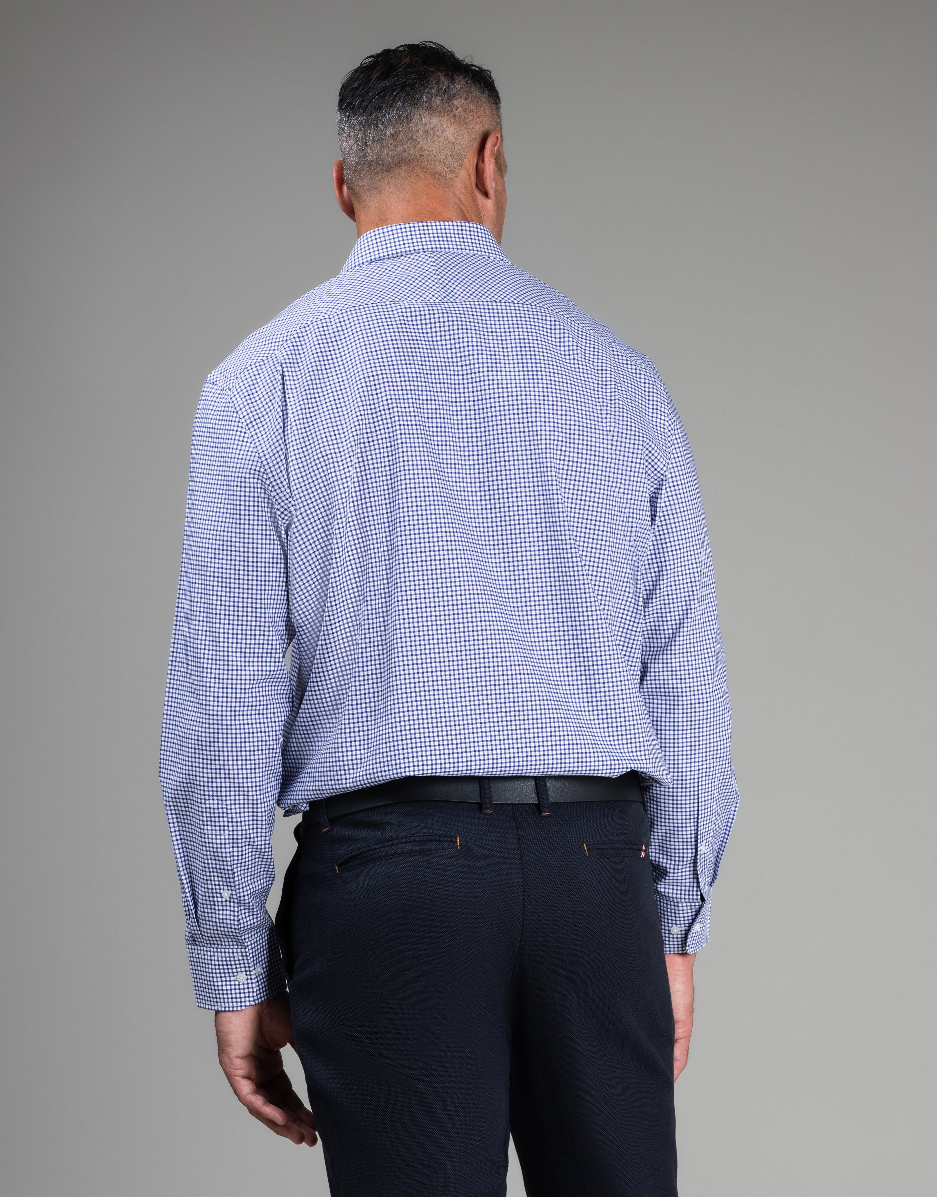 Sinatra Purple & Navy Check Shirt