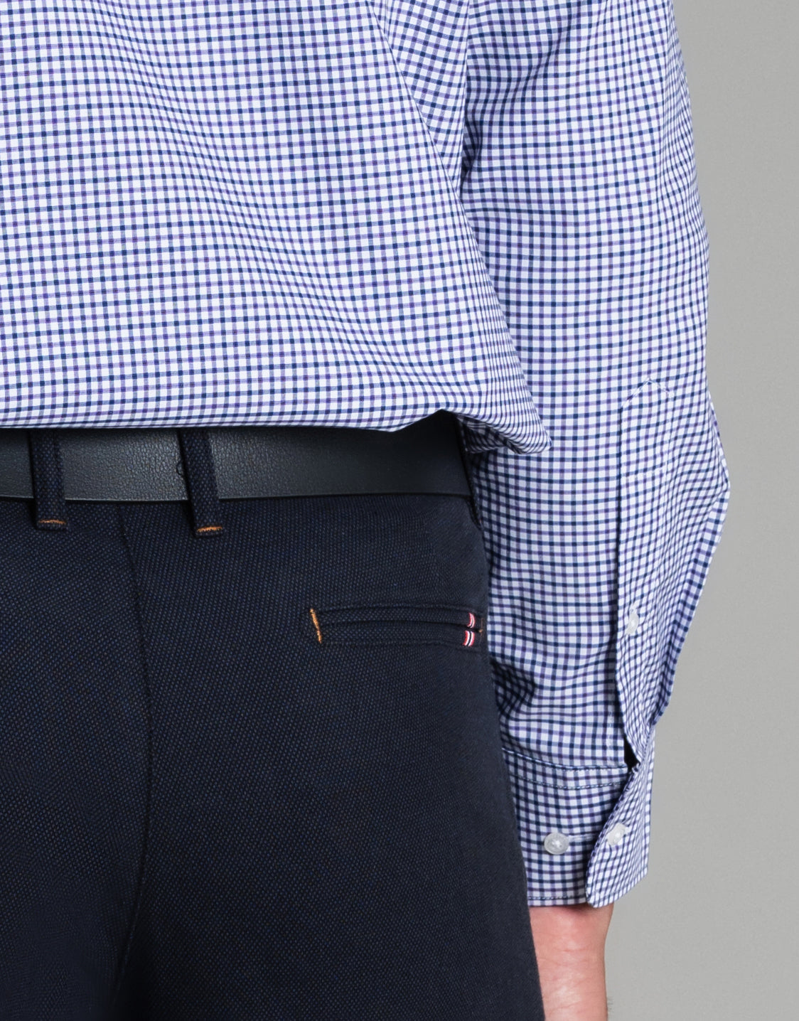 Sinatra Purple & Navy Check Shirt
