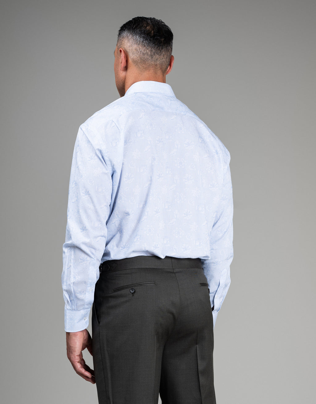 Sinatra Light Blue Floral Jacquard Shirt