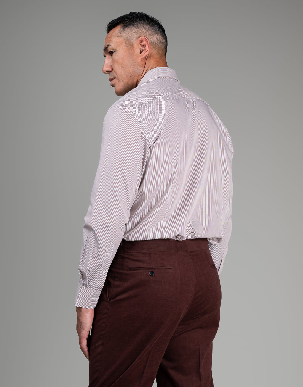London Brown Pencil Stripe Shirt