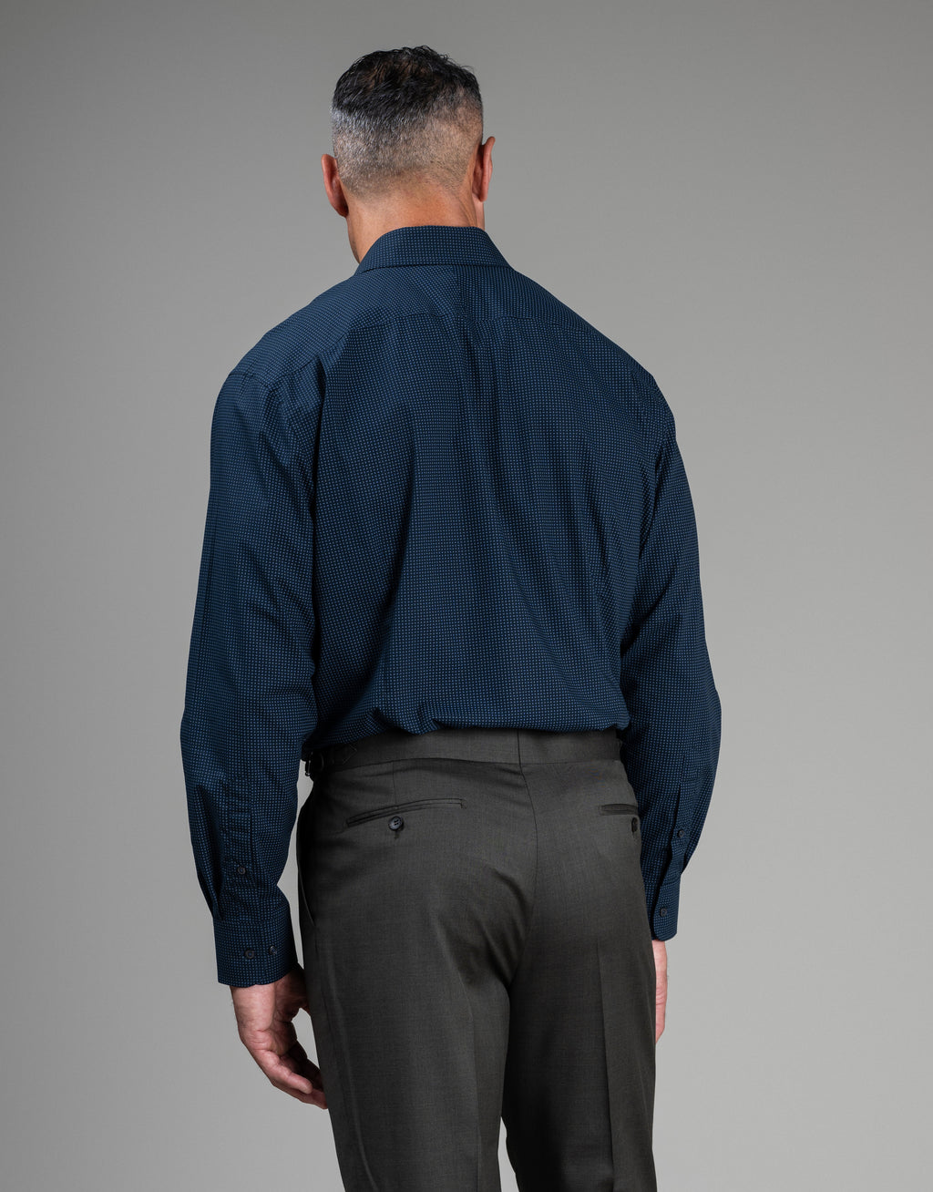Sinatra Navy Micro-Paisley Print Shirt