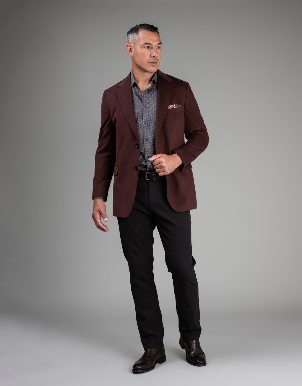 Sinatra Brown & Navy Geometric Print Shirt