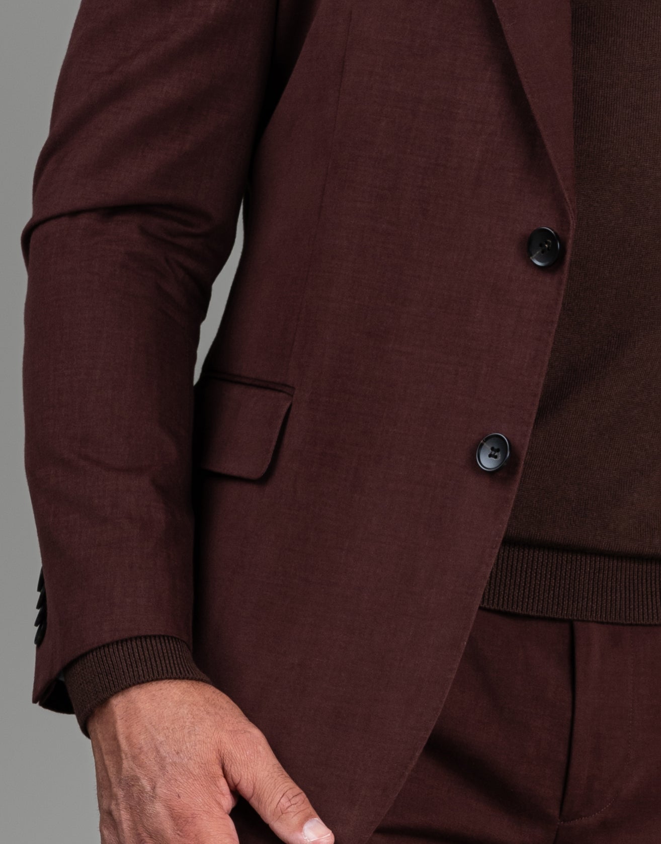 Cyprus Maroon Cotton-Cashmere Suit
