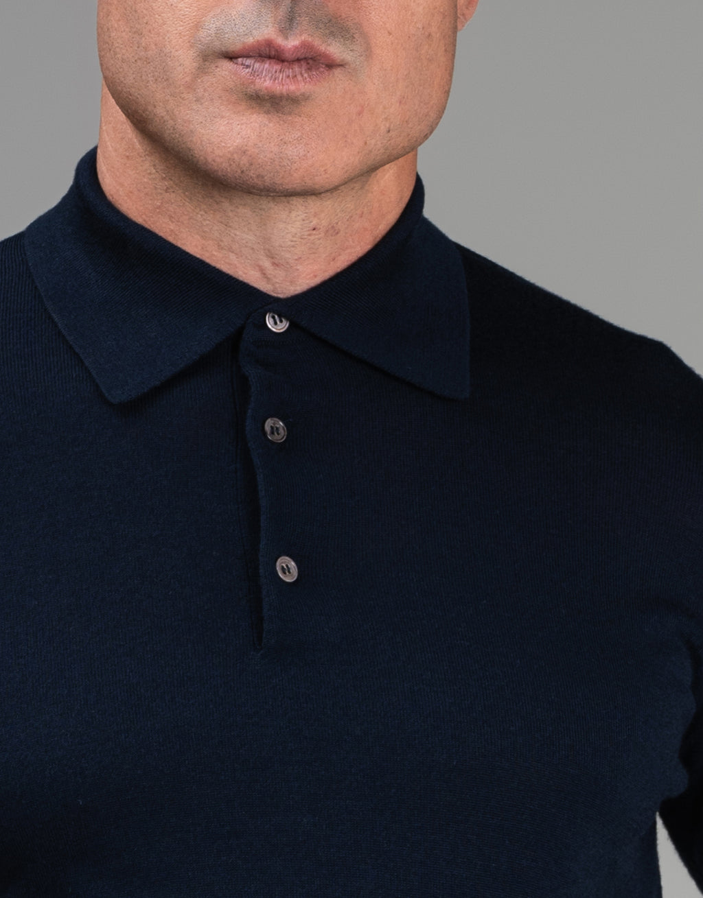Haast Navy Merino Polo