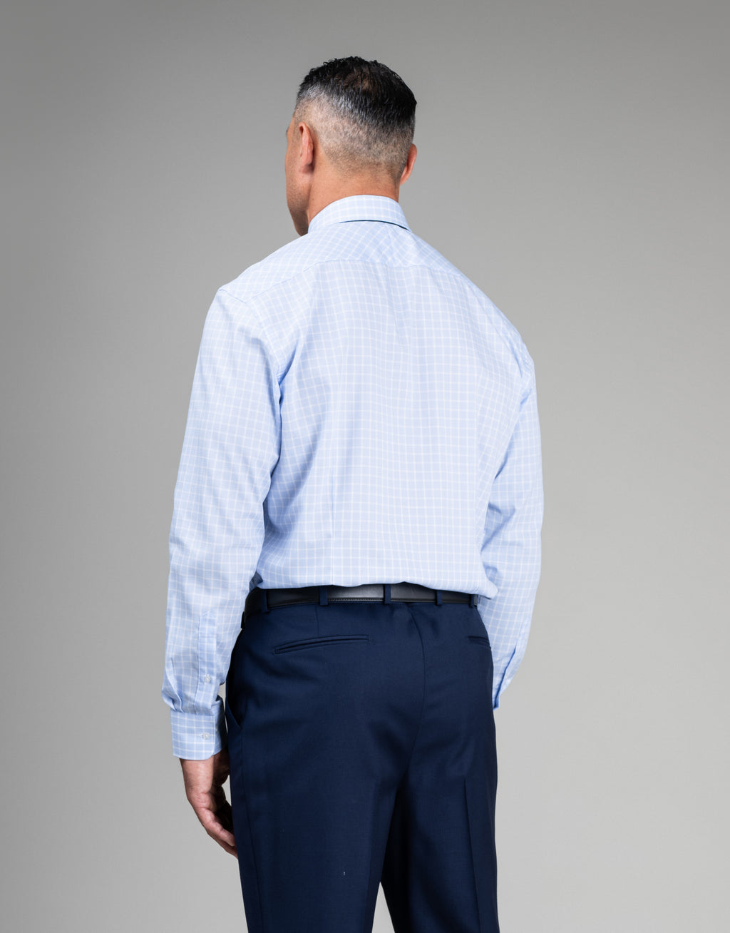 London Blue & White Textured Check Shirt