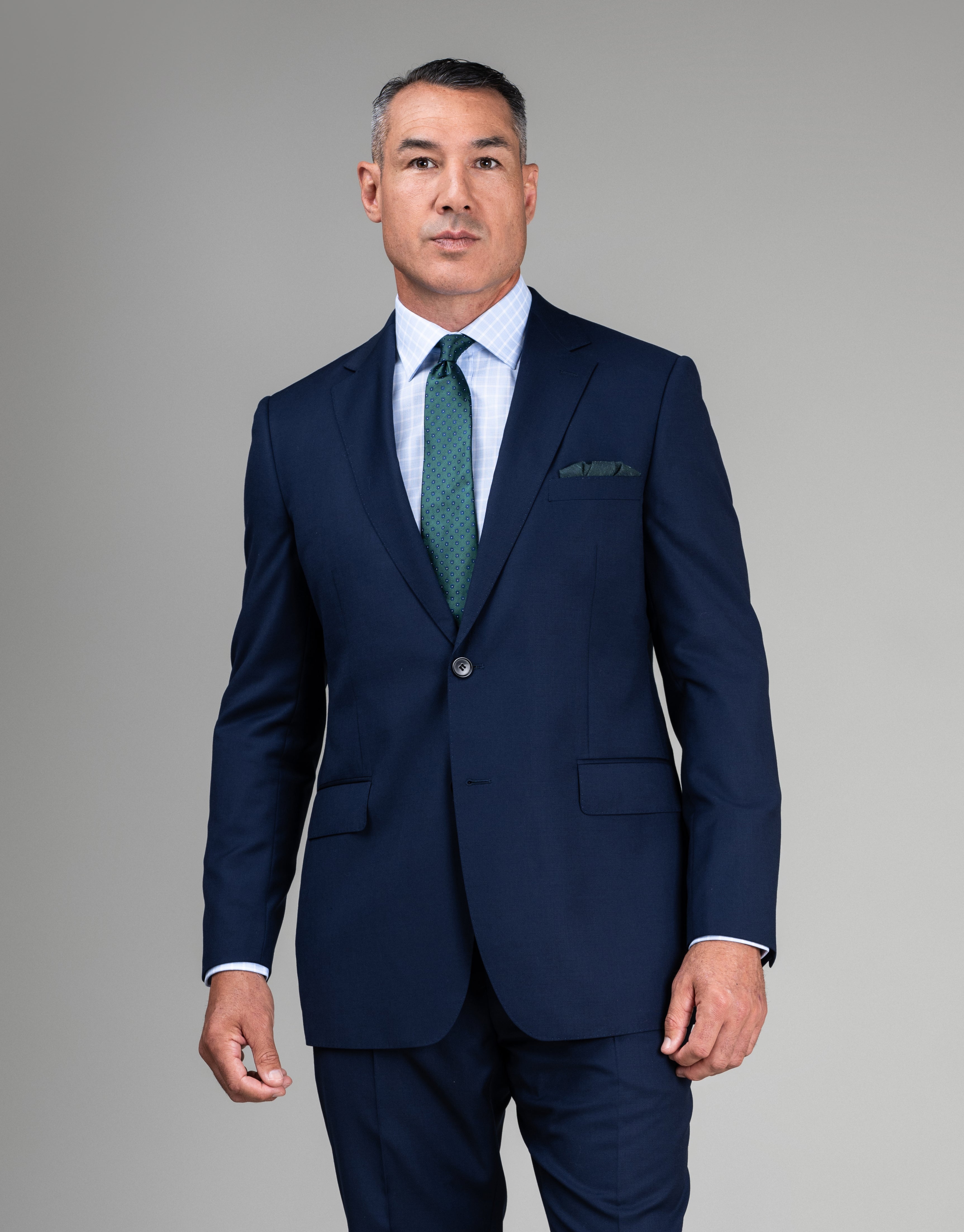 Cooper Navy Textured Two Trouser Suit