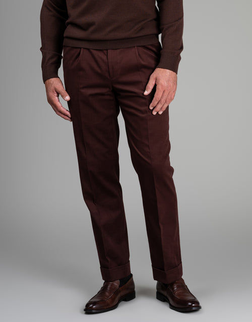 Evans Maroon Cotton-Cashmere Trouser