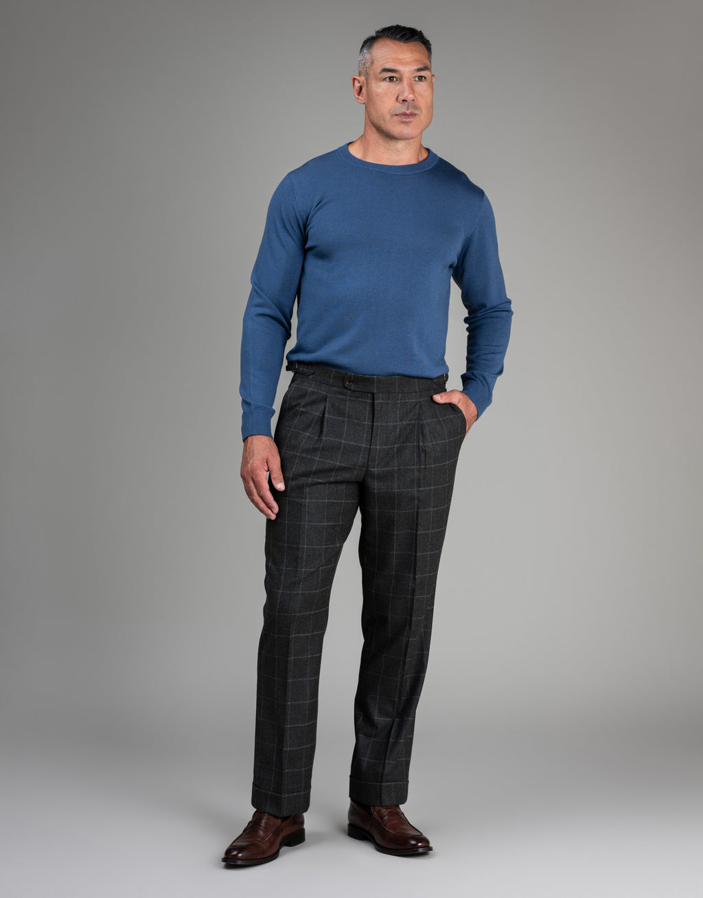 Evans Dark Green Check Flannel Trouser