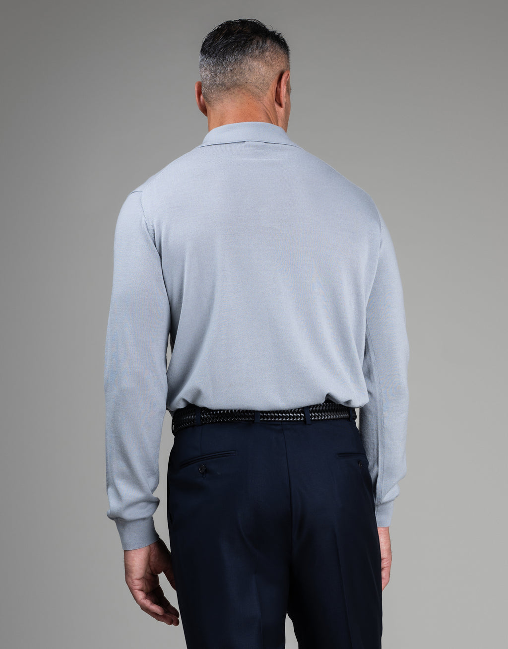 Haast Ash Grey Merino Polo