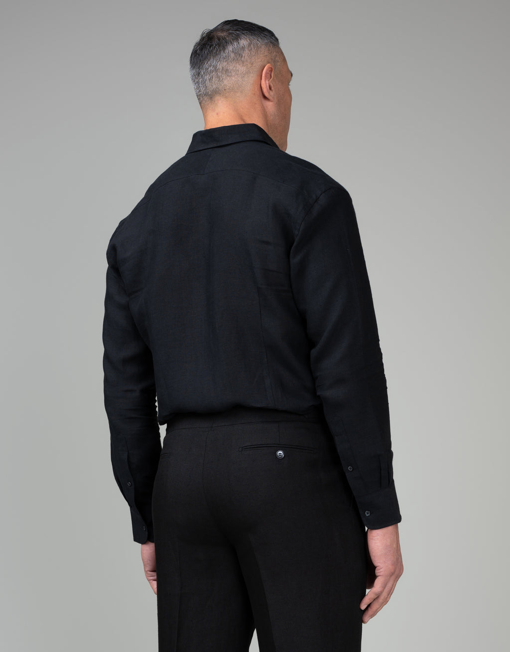 Ohope Black Belgian Linen Shirt