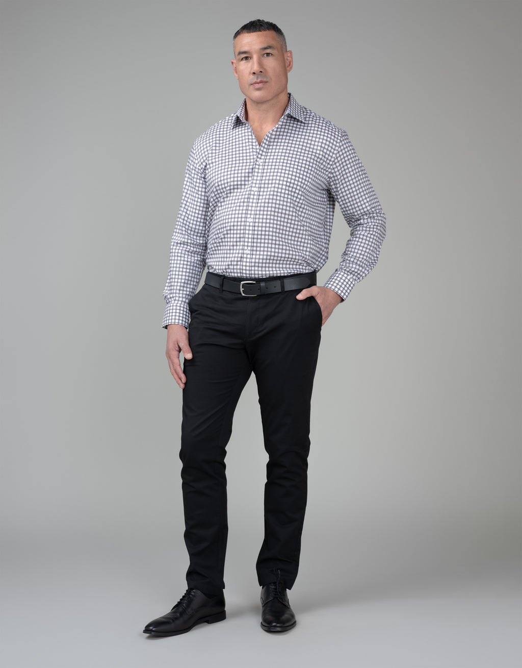 Sinatra Taupe Brown Check Shirt