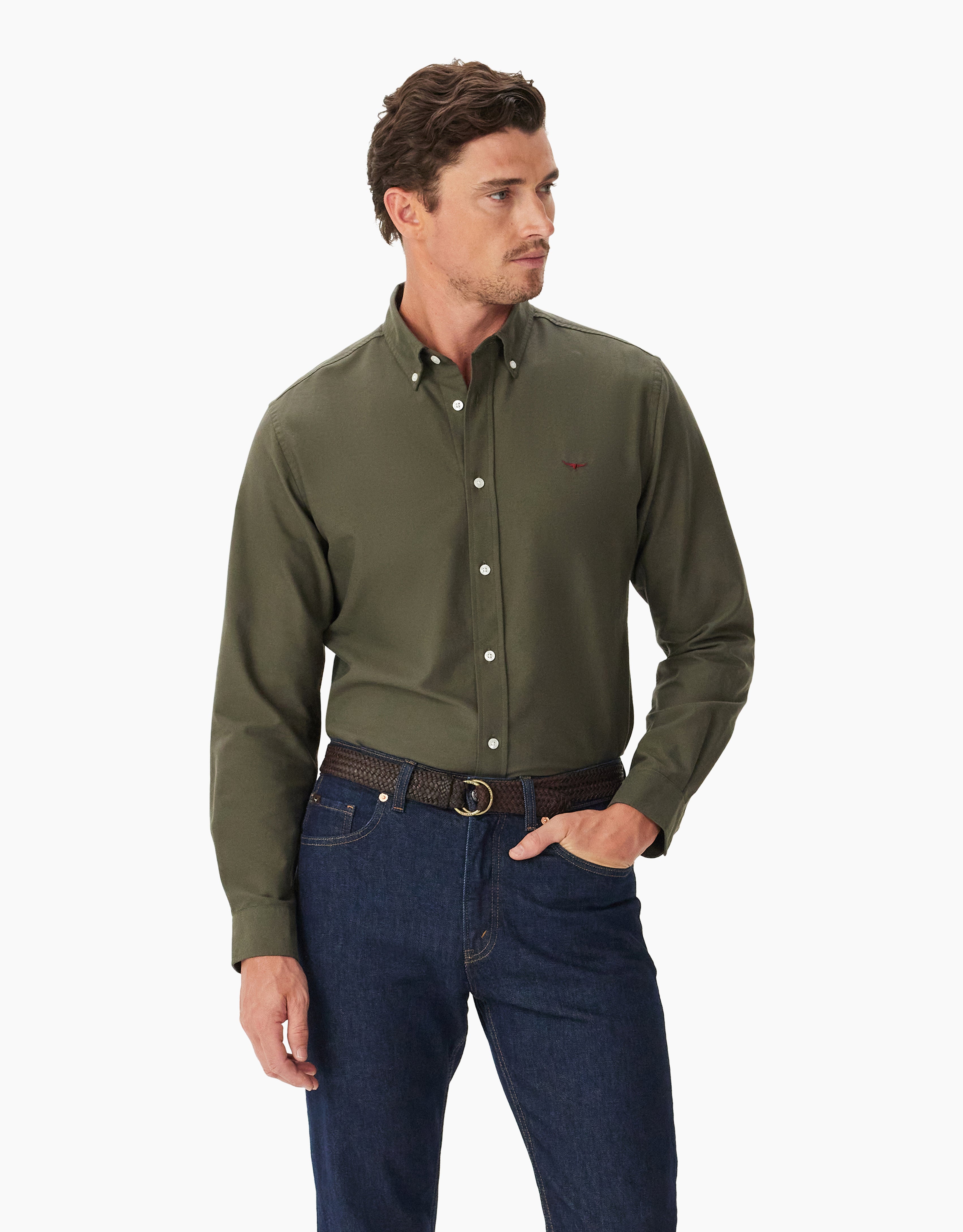 R.M. Williams Clapton Oxford Olive Shirt