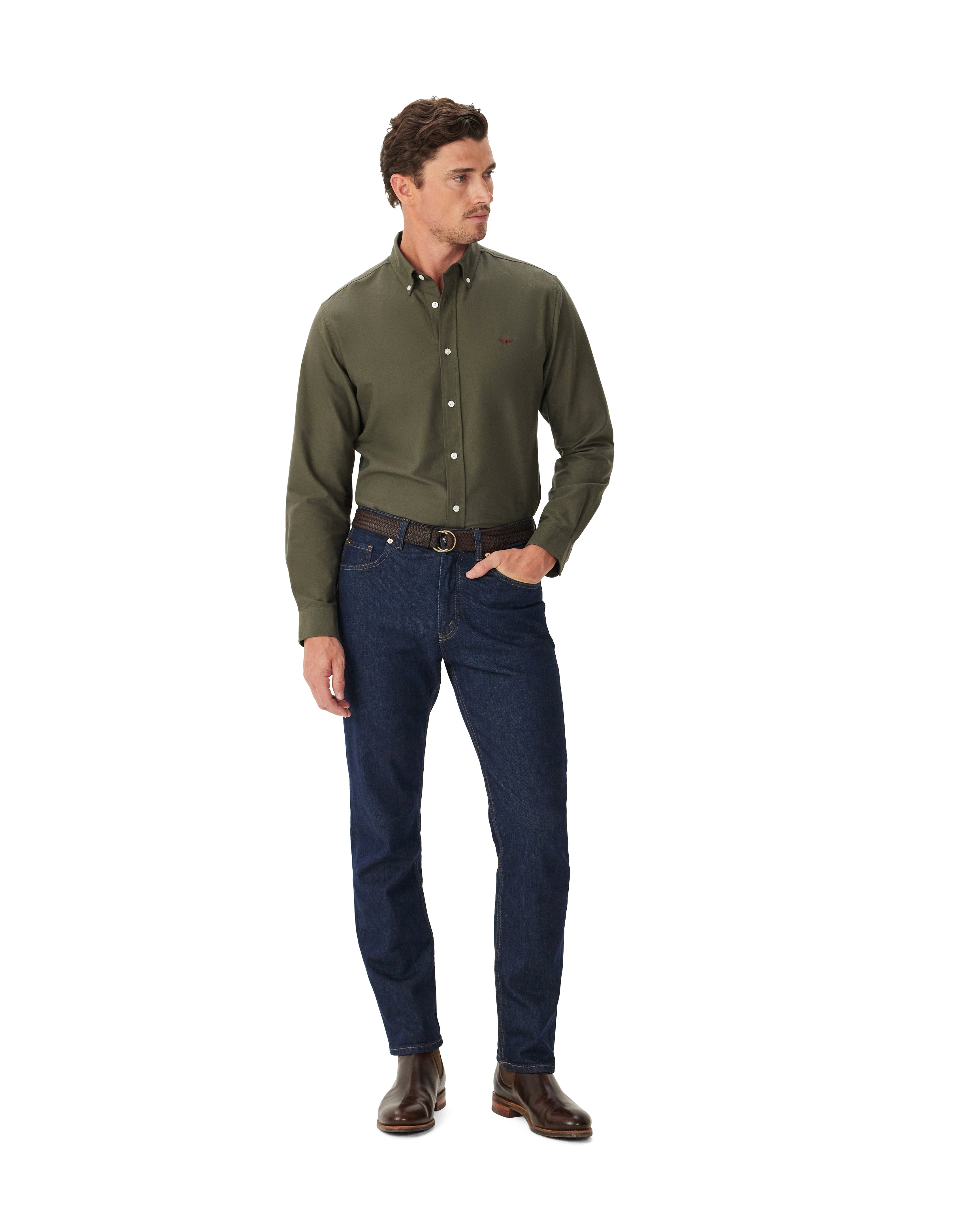 R.M. Williams Clapton Oxford Olive Shirt