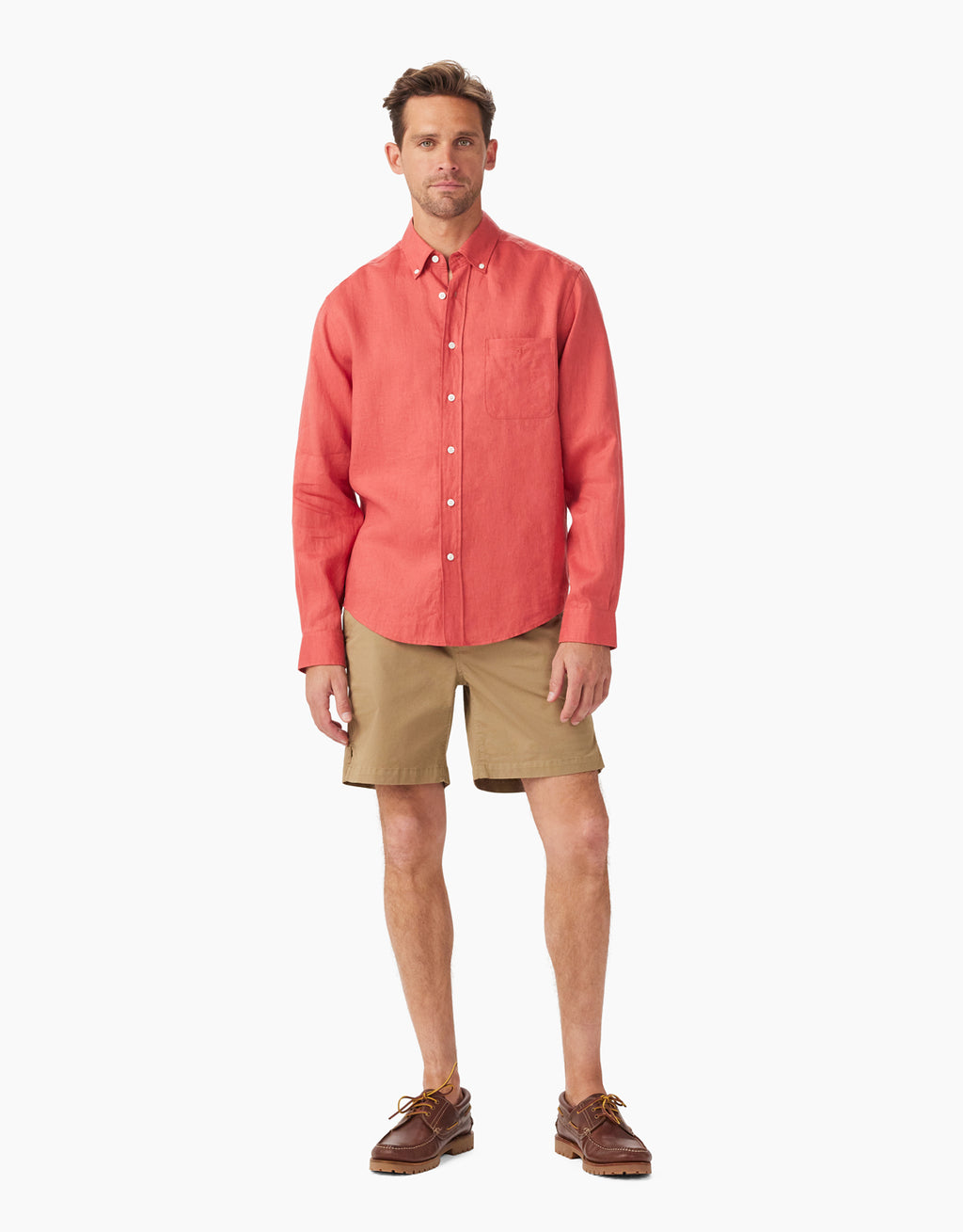 R.M.Williams Collins Brick Linen Shirt