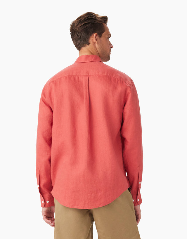 R.M.Williams Collins Brick Linen Shirt