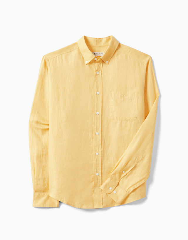 R.M.Williams Collins Yellow Linen Shirt