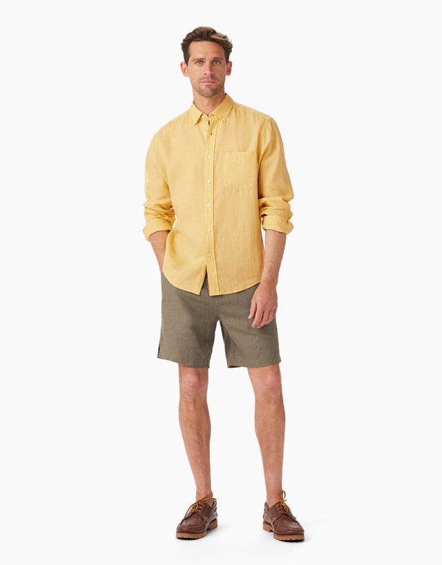 R.M.Williams Collins Yellow Linen Shirt