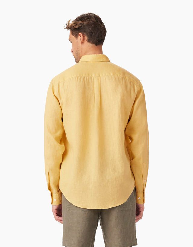 R.M.Williams Collins Yellow Linen Shirt