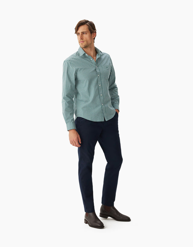 R.M.Williams Collins Green and Blue Check Shirt