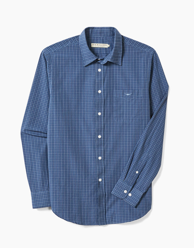 R.M.Williams Regular Navy Check Shirt