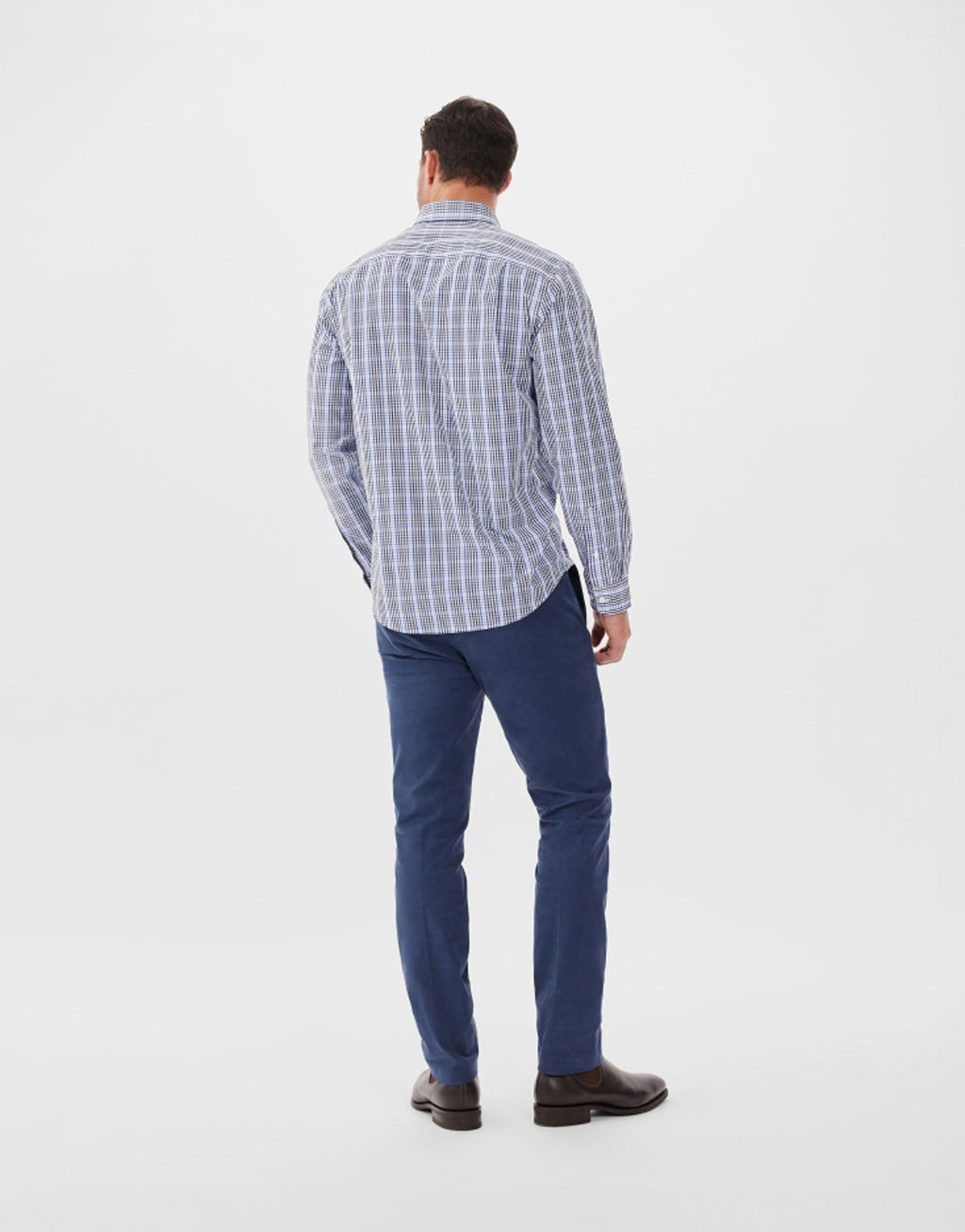 R.M.Williams Collins Navy, Blue & White Shirt