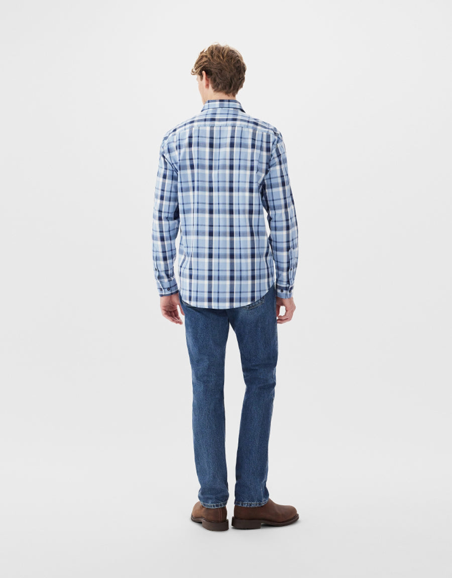 R.M.Williams Collins Light Blue & Navy Shirt