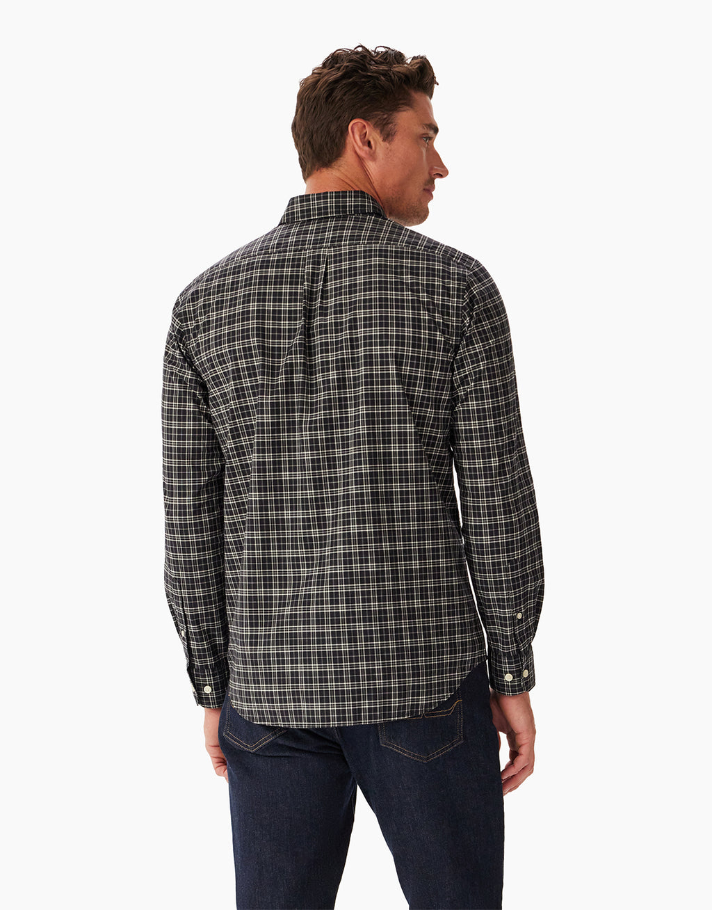 R.M. Williams Regular Black White Poplin Check Shirt