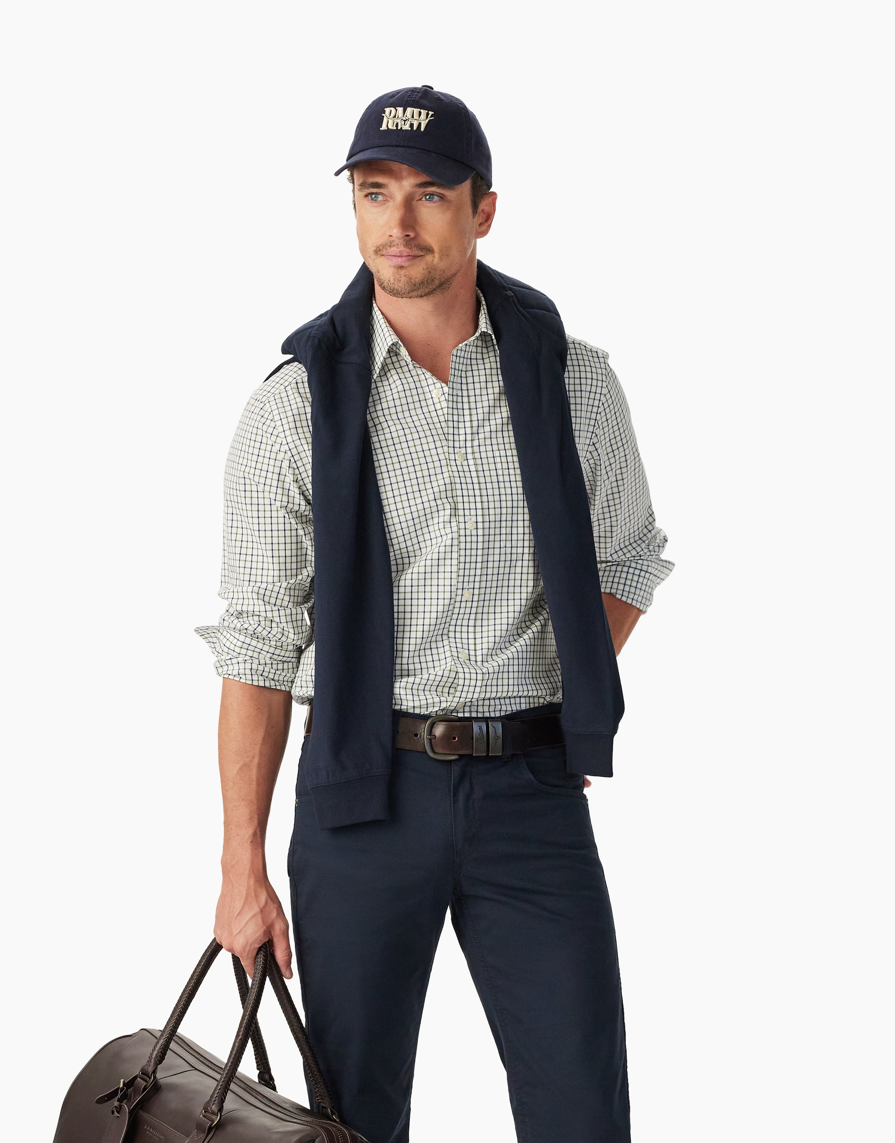R.M. Williams Newland Poplin Moss Check Shirt