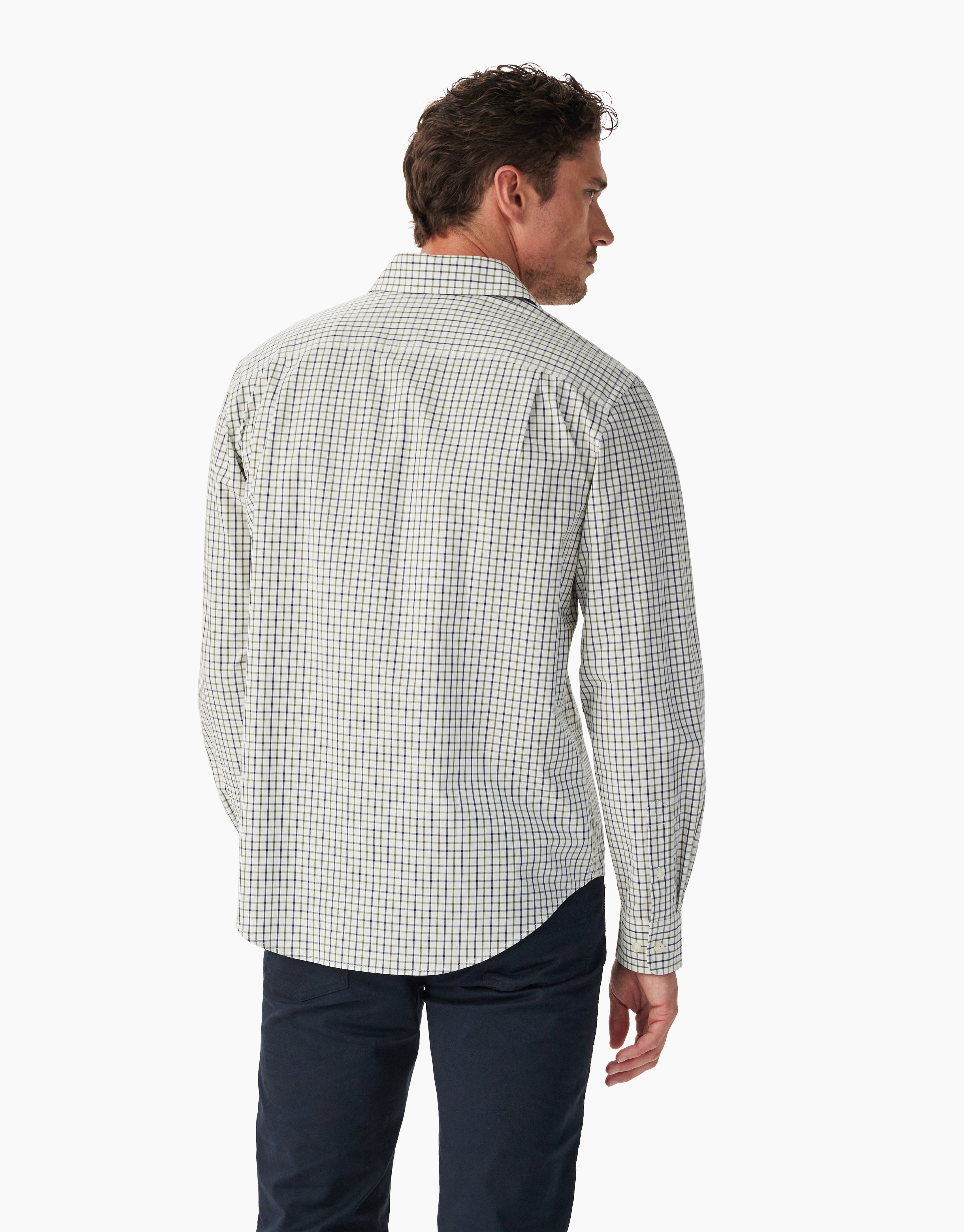 R.M. Williams Newland Poplin Moss Check Shirt