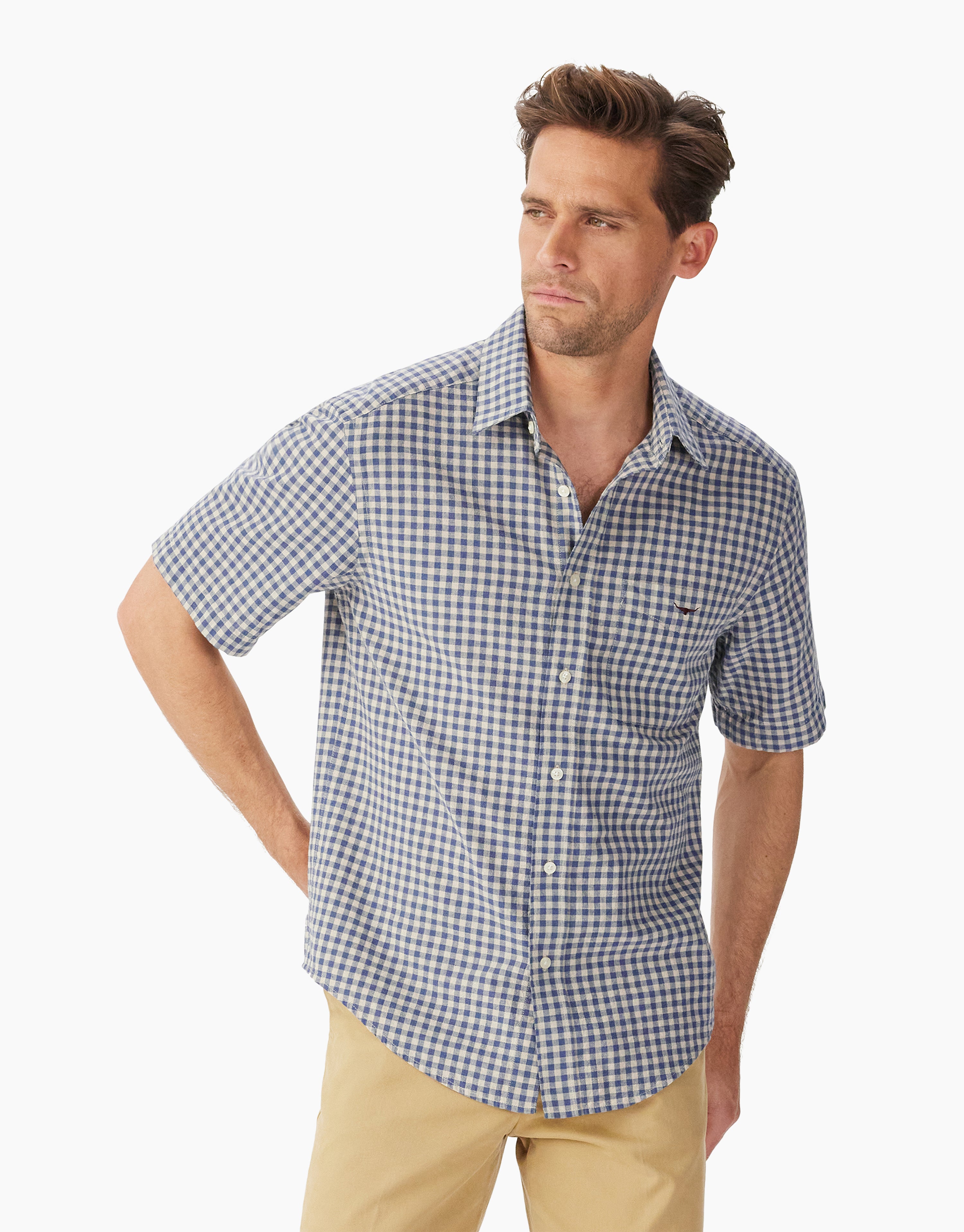 R.M. Williams Johnson Blue Short Sleeve Shirt