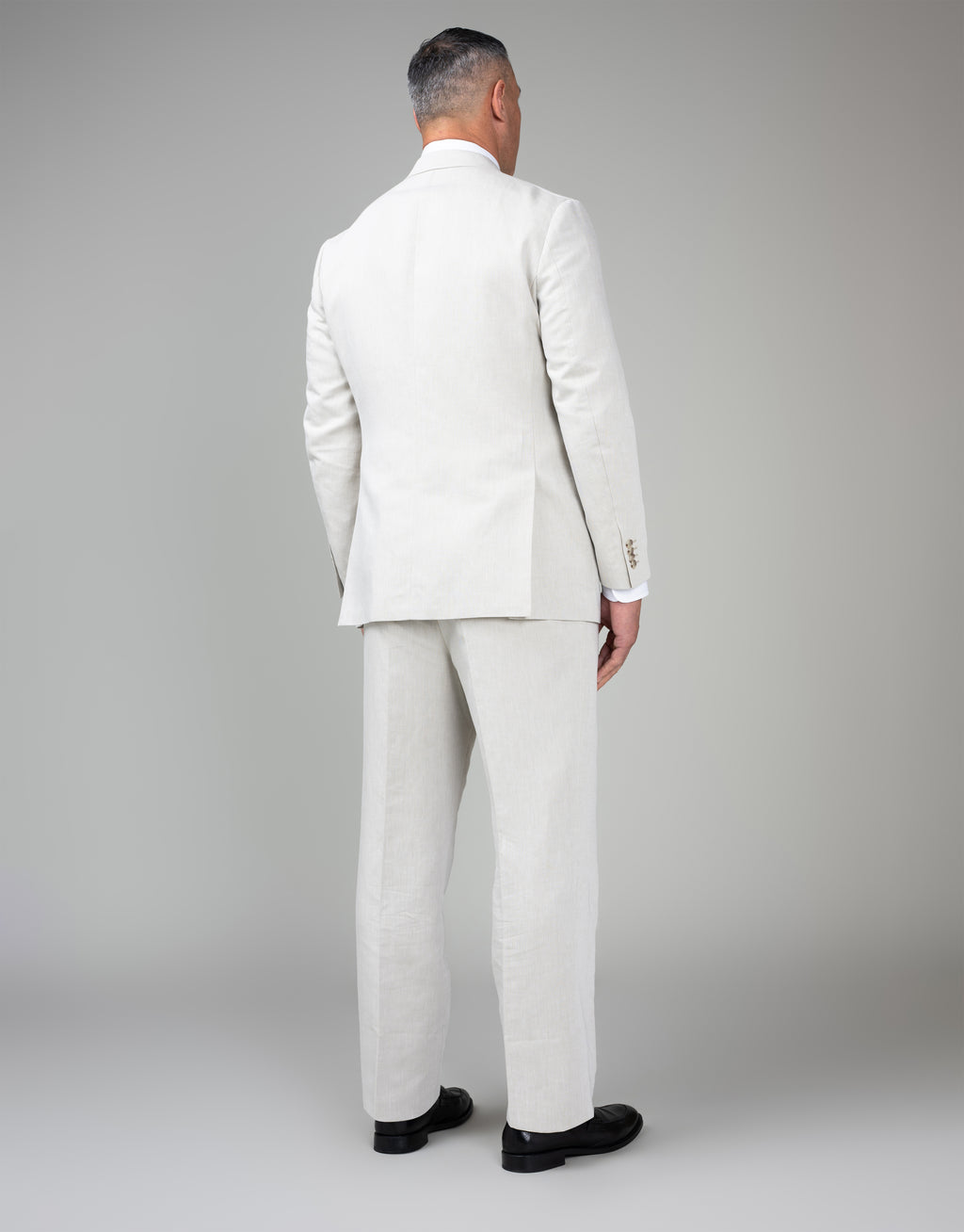 Doppio Beige Linen-Cotton Double Breasted Suit