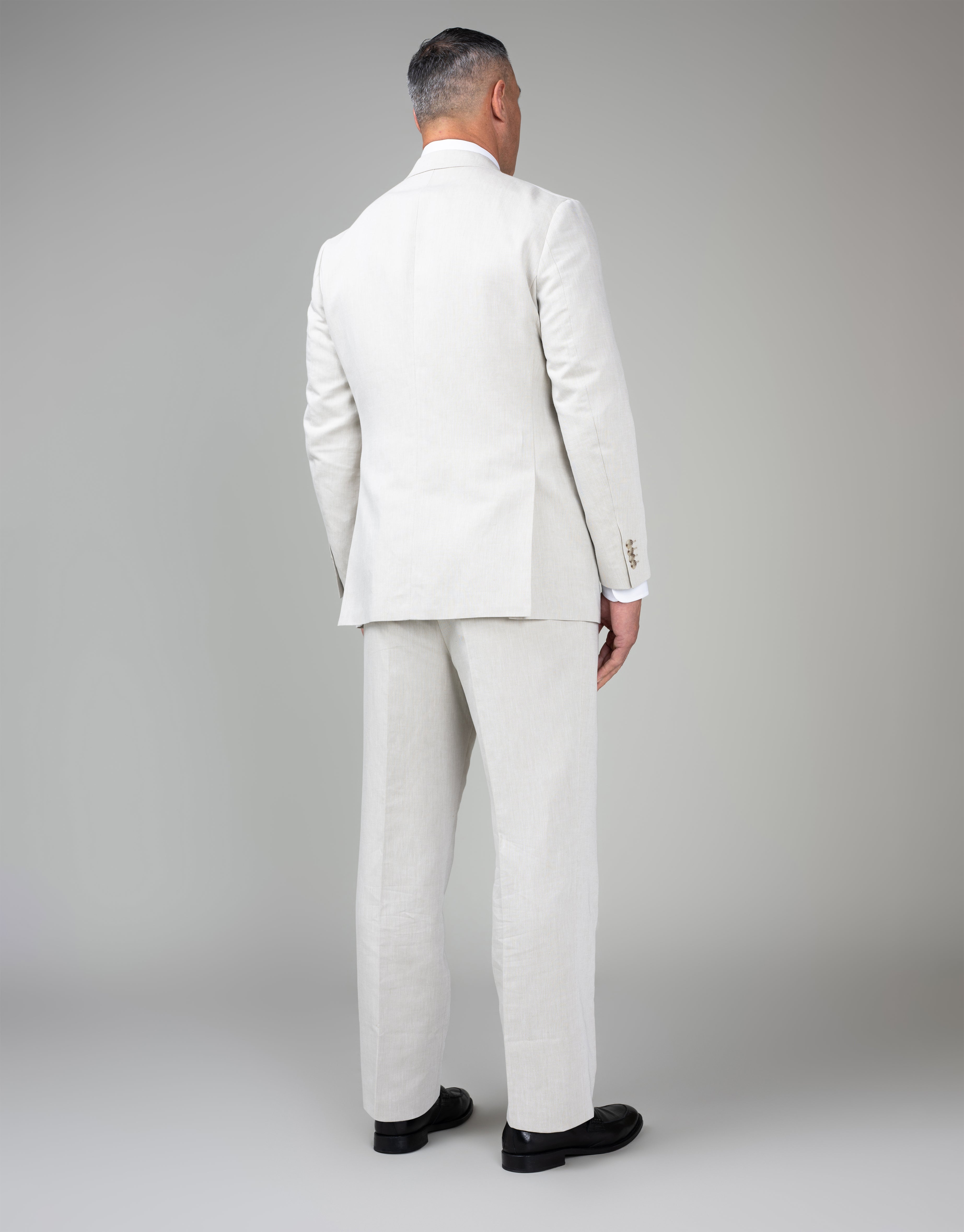 Doppio Beige Linen-Cotton Double Breasted Suit