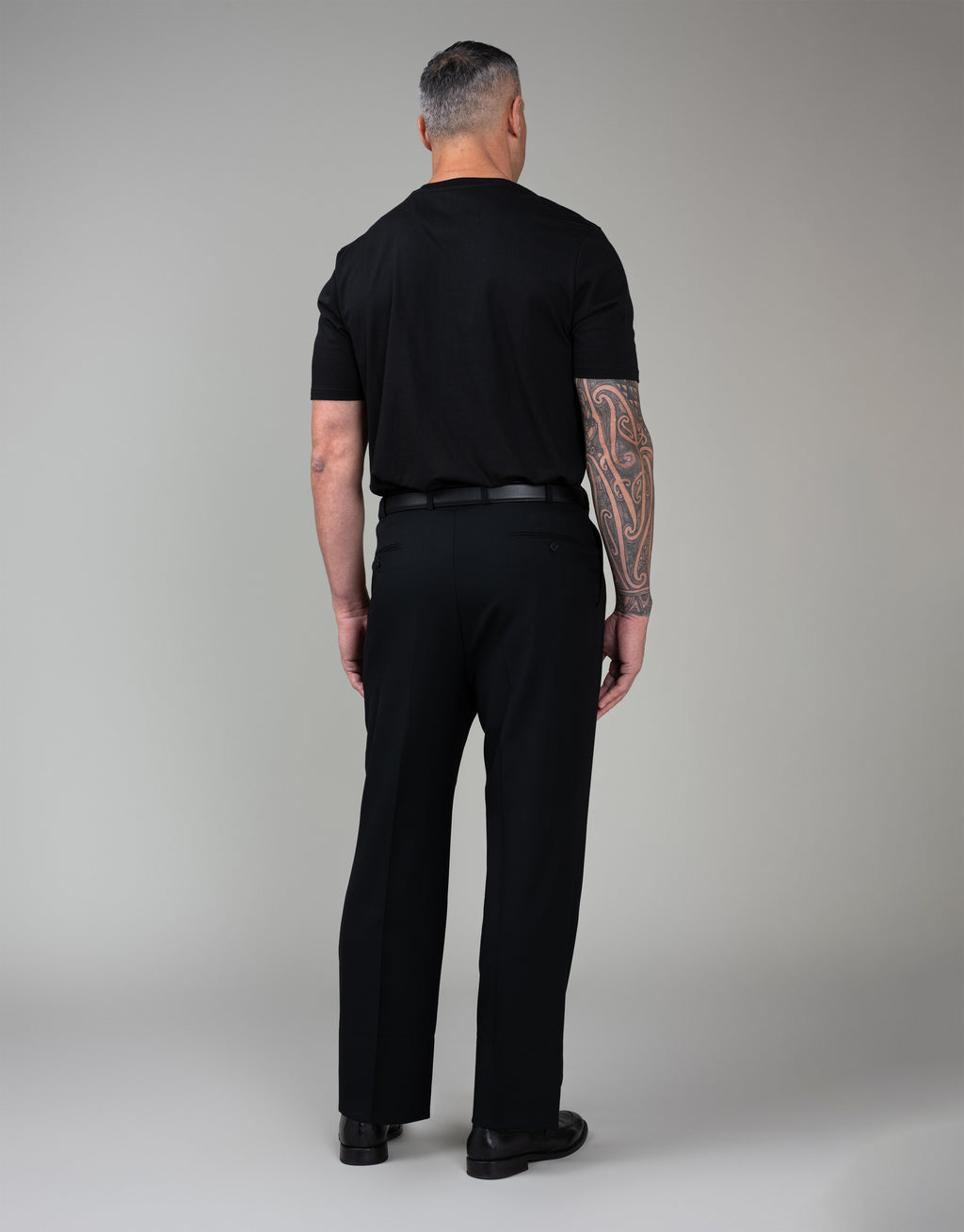 Doppio Jet Black Double Breasted Suit