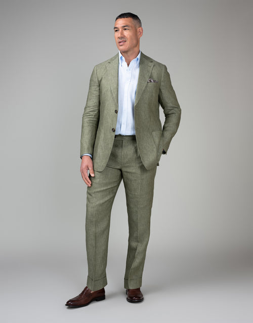 Malta Sage Green Linen Suit
