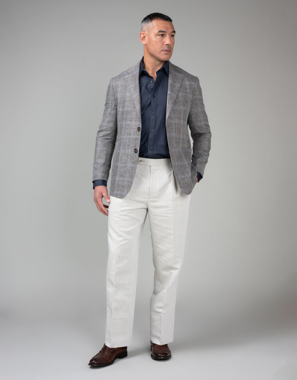 Crete Beige Linen-Cotton Trouser